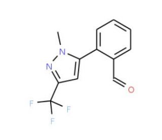 2-[1-Methyl-3-(trifluoromethyl)-1H-pyrazol-5-yl]benzaldehyde (CAS 898289-61-7) - chemical structure image