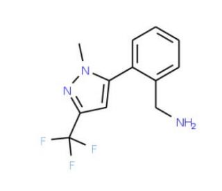 2-[1-Methyl-3-(trifluoromethyl)-1H-pyrazol-5-yl]benzylamine (CAS 910095-35-1) - chemical structure image