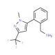 2-[1-Methyl-3-(trifluoromethyl)-1H-pyrazol-5-yl]benzylamine (CAS 910095-35-1) - chemical structure image