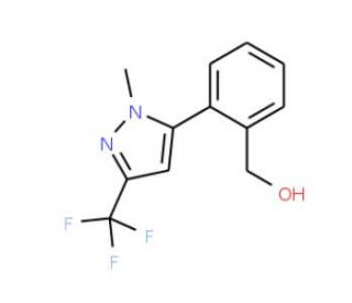 {2-[1-Methyl-3-(trifluoromethyl)-1H-pyrazol-5-yl]phenyl}methanol (CAS 892502-29-3) - chemical structure image