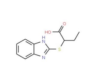2-(1H-Benzoimidazol-2-ylsulfanyl)-butyric acid (CAS 21547-71-7) - chemical structure image