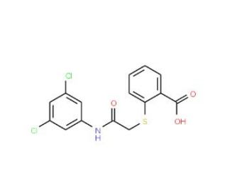 2-({2-[(3,5-dichlorophenyl)amino]-2-oxoethyl}thio)benzoic acid - chemical structure image