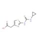 2-{2-[(cyclopropylcarbamoyl)amino]-1,3-thiazol-4-yl}acetic acid - chemical structure image