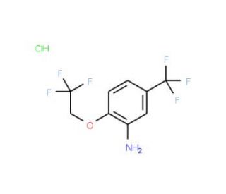2-(2,2,2-trifluoroethoxy)-5-(trifluoromethyl)aniline hydrochloride (CAS 1049760-84-0) - chemical structure image