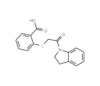 2-{[2-(2,3-dihydro-1H-indol-1-yl)-2-oxoethyl]thio}benzoic acid - chemical structure image