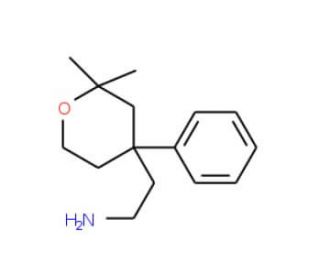 2-(2,2-Dimethyl-4-phenyl-tetrahydro-pyran-4-yl)-ethylamine (CAS 126317-99-5) - chemical structure image