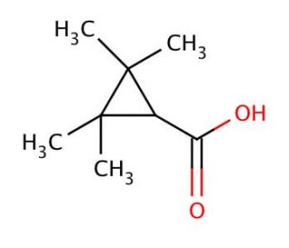 2,2,3,3-Tetramethylcyclopropanecarboxylic acid (CAS 15641-58-4) - chemical structure image