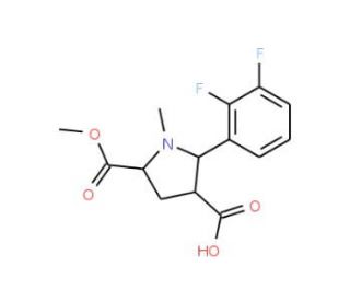 2-(2,3-Difluorophenyl)-5-(methoxycarbonyl)-1-methyl-3-pyrrolidinecarboxylic acid - chemical structure image