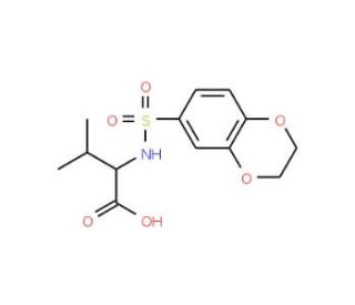 2-(2,3-Dihydro-benzo[1,4]dioxine-6-sulfonylamino)-3-methyl-butyric acid - chemical structure image