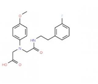 [(2-{[2-(3-Fluorophenyl)ethyl]amino}-2-oxoethyl)-(4-methoxyphenyl)amino]acetic acid - chemical structure image