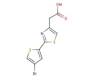 2-[2-(4-bromothiophen-2-yl)-1,3-thiazol-4-yl]acetic acid - chemical structure image