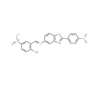 2-{[2-(4-Dimethylamino-phenyl)-benzooxazol-5-yl-imino]-methyl}-4-nitro-phenol - chemical structure image