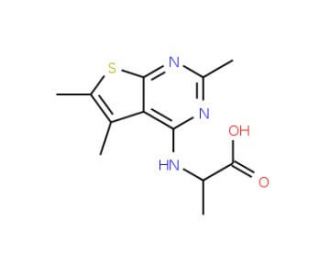 2-(2,5,6-Trimethyl-thieno[2,3-d]pyrimidin-4-ylamino)-propionic acid - chemical structure image