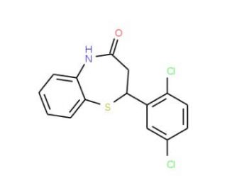 2-(2,5-Dichlorophenyl)-2,3-dihydro-1,5-benzothiazepin-4(5H)-one - chemical structure image