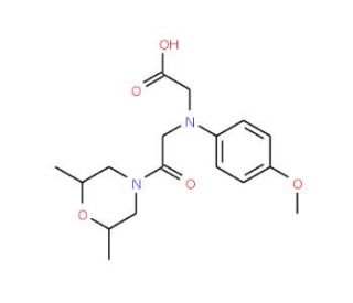 [[2-(2,6-Dimethylmorpholin-4-yl)-2-oxoethyl]-(4-methoxyphenyl)amino]acetic acid - chemical structure image