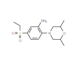 2-(2,6-Dimethylmorpholin-4-yl)-5-ethylsulfonylaniline - chemical structure image