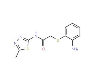 2-(2-Amino-phenylsulfanyl)-N-(5-methyl-[1,3,4]thiadiazol-2-yl)-acetamide (CAS 436094-55-2) - chemical structure image