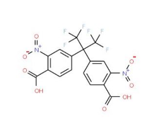 2,2-Bis(4-carboxy-3-nitrophenyl)hexafluoropropane (CAS 115873-09-1) - chemical structure image