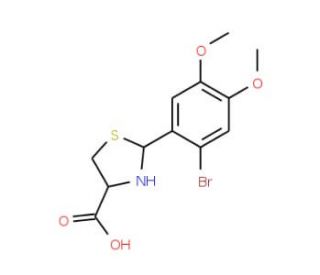 2-(2-Bromo-4,5-dimethoxyphenyl)-1,3-thiazolidine-4-carboxylic acid - chemical structure image