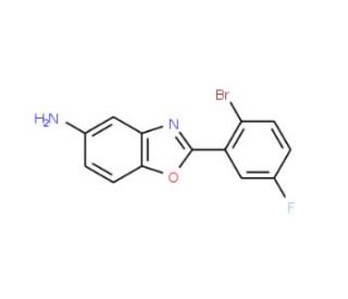 2-(2-bromo-5-fluorophenyl)-1,3-benzoxazol-5-amine (CAS 1016507-27-9) - chemical structure image