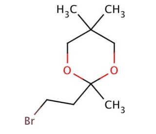 2-(2-Bromoethyl)-2,5,5-trimethyl-1,3-dioxane (CAS 87842-52-2) - chemical structure image