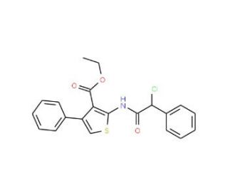2-(2-Chloro-2-phenyl-acetylamino)-4-phenyl-thiophene-3-carboxylic acid ethyl ester - chemical structure image