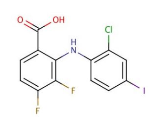 2-(2-Chloro-4-iodophenylamino)-3,4-difluorobenzoic Acid (CAS 303175-44-2) - chemical structure image