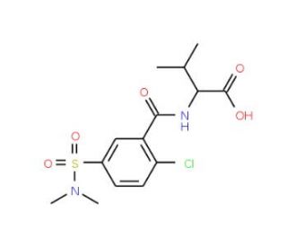 2-({2-chloro-5-[(dimethylamino)sulfonyl]benzoyl}amino)-3-methylbutanoic acid - chemical structure image
