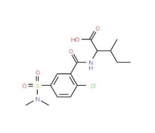 2-({2-chloro-5-[(dimethylamino)sulfonyl]benzoyl}amino)-3-methylpentanoic acid - chemical structure image