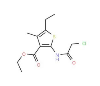 2-(2-Chloro-acetylamino)-5-ethyl-4-methyl-thiophene-3-carboxylic acid ethyl ester - chemical structure image