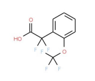 2,2-Difluoro-2-(2-(trifluoromethoxy)phenyl)acetic acid (CAS 1133116-03-6) - chemical structure image
