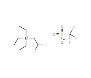 2,2-Difluoroethyltriethylammoniumtrifluoromethanesulfonate (CAS 887267-07-4) - chemical structure image
