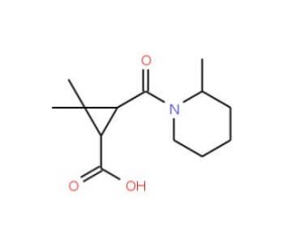 2,2-Dimethyl-3-[(2-methylpiperidin-1-yl)carbonyl]-cyclopropanecarboxylic acid - chemical structure image