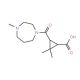 2,2-Dimethyl-3-[(4-methyl-1,4-diazepan-1-yl)-carbonyl]cyclopropanecarboxylic acid - chemical structure image