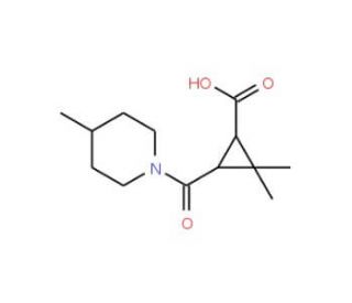 2,2-Dimethyl-3-[(4-methylpiperidin-1-yl)carbonyl]-cyclopropanecarboxylic acid - chemical structure image