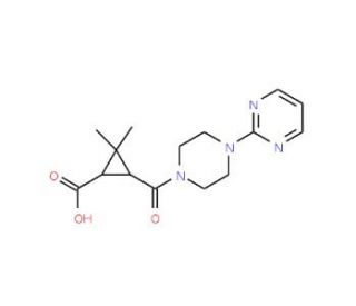 2,2-Dimethyl-3-[(4-pyrimidin-2-ylpiperazin-1-yl)-carbonyl]cyclopropanecarboxylic acid - chemical structure image