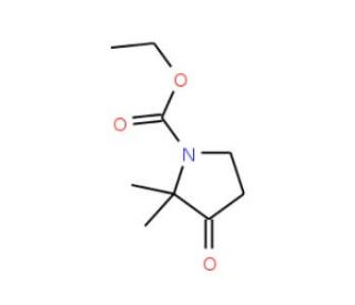 2,2-Dimethyl-3-oxo-pyrrolidine-1-carboxylic acid ethyl ester (CAS 106556-66-5) - chemical structure image