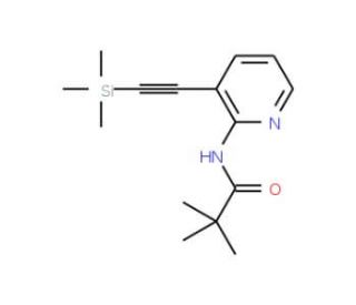 2,2-Dimethyl-N-(3-trimethylsilanylethynyl-pyridin-2-yl)-propionamide (CAS 499193-46-3) - chemical structure image