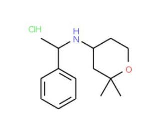 (2,2-Dimethyl-tetrahydro-pyran-4-yl)-(1-phenyl-ethyl)-amine hydrochloride - chemical structure image