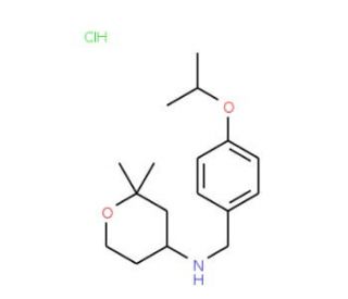 (2,2-Dimethyl-tetrahydro-pyran-4-yl)-(4-isopropoxy-benzyl)-amine HCl - chemical structure image
