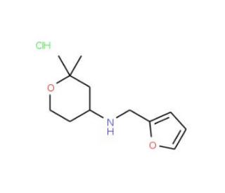 (2,2-Dimethyl-tetrahydro-pyran-4-yl)-furan-2-ylmethyl-amine HCl - chemical structure image