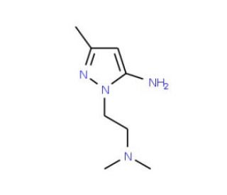 2-(2-Dimethylaminoethyl)-5-methyl-2H-pyrazole-3-ylamine (CAS 685892-22-2) - chemical structure image