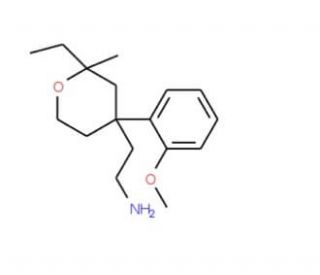 2-[2-Ethyl-4-(2-methoxy-phenyl)-2-methyl-tetrahydro-pyran-4-yl]-ethylamine - chemical structure image