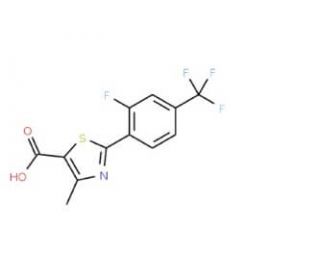 2-[2-Fluoro-4-(trifluoromethyl)phenyl]-4-methyl-1,3-thiazole-5-carboxylic acid - chemical structure image