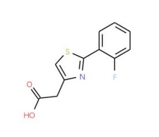 [2-(2-Fluoro-phenyl)-thiazol-4-yl]-acetic acid (CAS 879070-41-4) - chemical structure image