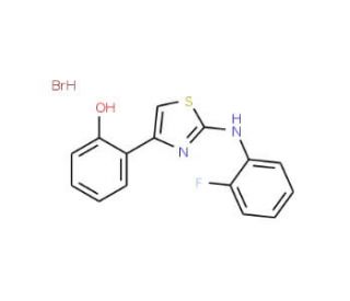 2-(2-Fluorophenyl)amino-4-(2-hydroxyphenyl)-1,3-thiazole hydrobromide (CAS 1211414-44-6) - chemical structure image
