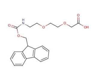 {2-[2-(Fmoc-amino)ethoxy]ethoxy}acetic acid (CAS 166108-71-0) - chemical structure image