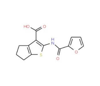 2-(2-furoylamino)-5,6-dihydro-4H-cyclopenta[b]thiophene-3-carboxylic acid - chemical structure image