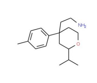 2-(2-Isopropyl-4-p-tolyl-tetrahydro-pyran-4-yl)-ethylamine (CAS 672266-20-5) - chemical structure image
