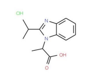 2-(2-Isopropyl-benzoimidazol-1-yl)-propionic acid hydrochloride - chemical structure image